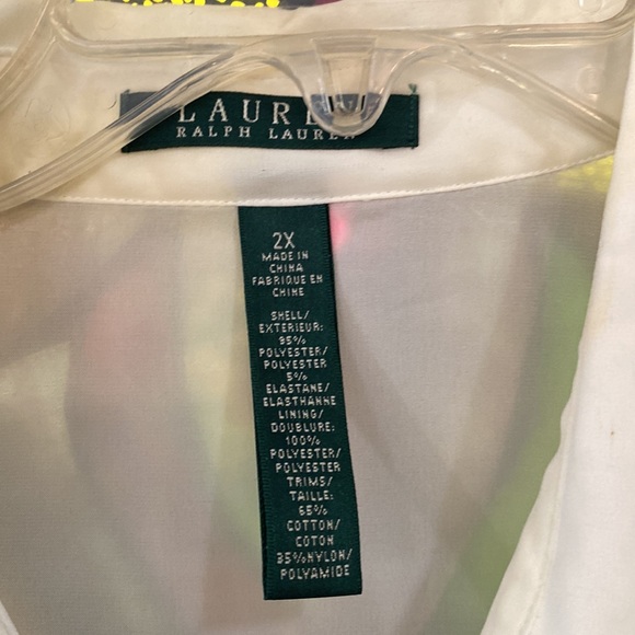 Ralph Lauren polyester & elastane long sleeve blouse. Size 2X - Picture 2 of 5